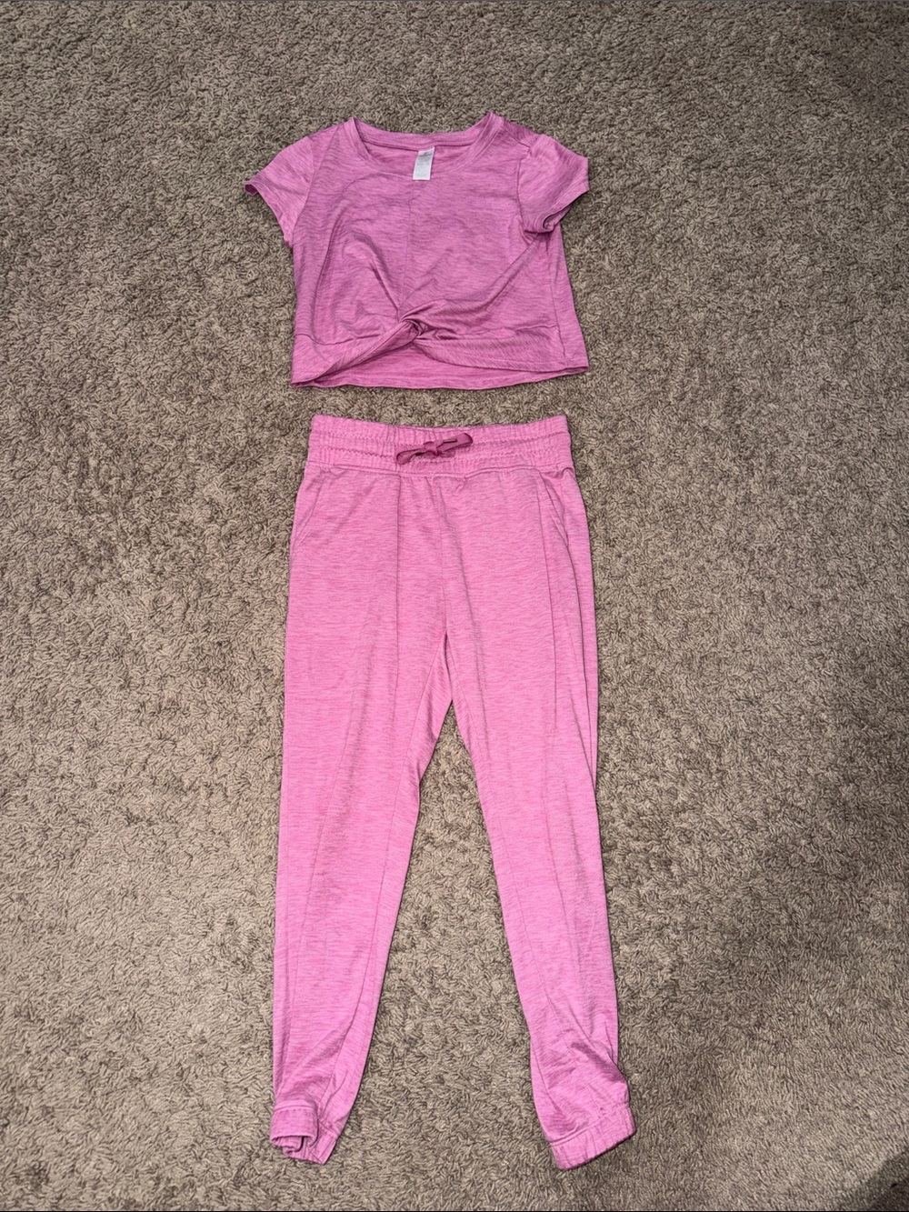 90 Degree By Reflex Rose Pink Lounge Set - Crop Top & Joggers